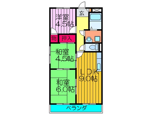 コ－ポ放生川の物件間取画像